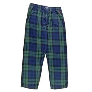 Polo Ralph Lauren Men's L Blue Green Plaid Flannel Pajama Lounge Pants Red Pony
